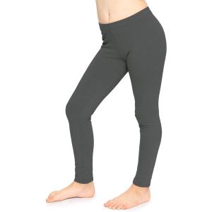 image:imageGirls Cotton Leggings Footless Stretch Leggings for Girls Soft Breathable Kids Pants Toddler Youth Sizes 216Charcoal Gray