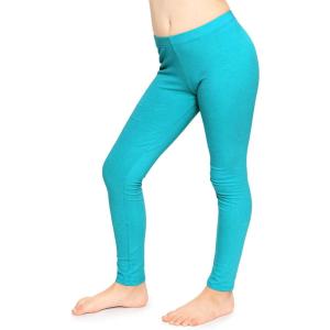 image:imageGirls Cotton Leggings Footless Stretch Leggings for Girls Soft Breathable Kids Pants Toddler Youth Sizes 216Turquoise