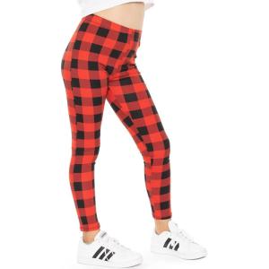 image:imageOh So Soft Printed Girls Leggings  Kids Toddler Stretch Toddler Leggings  Youth Girls Size 2T  14Buffalo Plaid Red
