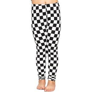 image:imageOh So Soft Printed Girls Leggings  Kids Toddler Stretch Toddler Leggings  Youth Girls Size 2T  14Checkered Black and White