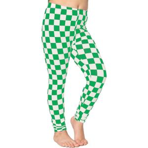 image:imageOh So Soft Printed Girls Leggings  Kids Toddler Stretch Toddler Leggings  Youth Girls Size 2T  14Checkered Green