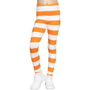 image:imageOh So Soft Printed Girls Leggings  Kids Toddler Stretch Toddler Leggings  Youth Girls Size 2T  14Orange White Stripes