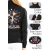 image:imageSTRETCH IS COMFORT Girls amp Womens Jacket  Techno Stretch Cheer Sparkle NoFlake Glitter amp Fun Prints  YXS  A4XLRed White Blue Fireworks