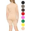 image:imageSTRETCH IS COMFORT Girls Oh So Soft Short Sleeve Basic Tee with Matching Shorts Set Cozy Casual Outfit for Kids Sizes SXLBeige