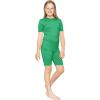 image:imageSTRETCH IS COMFORT Girls Oh So Soft Short Sleeve Basic Tee with Matching Shorts Set Cozy Casual Outfit for Kids Sizes SXLKelly Green