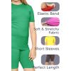 image:imageSTRETCH IS COMFORT Girls Oh So Soft Short Sleeve Basic Tee with Matching Shorts Set Cozy Casual Outfit for Kids Sizes SXLKelly Green