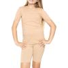 image:imageSTRETCH IS COMFORT Girls Oh So Soft Short Sleeve Basic Tee with Matching Shorts Set Cozy Casual Outfit for Kids Sizes SXLBeige