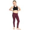 image:imageGirls Cotton Leggings Footless Stretch Leggings for Girls Soft Durable Kids Pants Toddler Youth Sizes 216Burgundy
