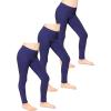 image:imageGirls Cotton Leggings Footless Stretch Leggings for Girls Soft Durable Kids Pants Toddler Youth Sizes 216Navy 3 Pack