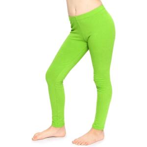 image:imageGirls Cotton Leggings Footless Stretch Leggings for Girls Soft Durable Kids Pants Toddler Youth Sizes 216Lime Green