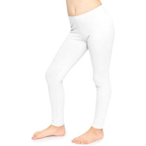 image:imageGirls Cotton Leggings Footless Stretch Leggings for Girls Soft Durable Kids Pants Toddler Youth Sizes 216White