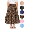 image:imageGirls Skirt Maxi Long Skirts Tiered Flowy Skirt for Teen Girls Elastic Waist Modest Soft Cotton 2T16Brown Leopard