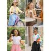 image:imageGirls Skirt Maxi Long Skirts Tiered Flowy Skirt for Teen Girls Elastic Waist Modest Soft Cotton 2T16Navy Blue