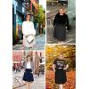 image:imageSTRETCH IS COMFORT Womens and Plus Size Scoop Hem Flare Mid Length Skirt with Pockets  S5XBlack Rose Vine