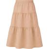 image:imageGirls Skirt Maxi Long Skirts Tiered Flowy Skirt for Teen Girls Elastic Waist Modest Soft Cotton 2T16Beige