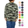 image:imageSTRETCH IS COMFORT Boys Oh So Soft Long Sleeve Top Crew Neck  416Green Camouflage