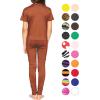 image:imageSTRETCH IS COMFORT Girls 2 Piece Hoodie Short Sleeve Long Sleeve Crew Neck Top and Leggings Set Kids Thermals Underwear SetAlmond