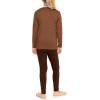 image:imageSTRETCH IS COMFORT Girls 2 Piece Hoodie Short Sleeve Long Sleeve Crew Neck Top and Leggings Set Kids Thermals Underwear SetAlmondbrown
