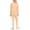 image:imageSTRETCH IS COMFORT Girls 2 Piece Hoodie Short Sleeve Long Sleeve Crew Neck Top and Leggings Set Kids Thermals Underwear SetBeige