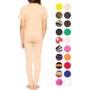 image:imageSTRETCH IS COMFORT Girls 2 Piece Hoodie Short Sleeve Long Sleeve Crew Neck Top and Leggings Set Kids Thermals Underwear SetBeige