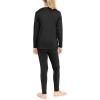 image:imageSTRETCH IS COMFORT Girls 2 Piece Hoodie Short Sleeve Long Sleeve Crew Neck Top and Leggings Set Kids Thermals Underwear SetBlack
