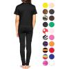 image:imageSTRETCH IS COMFORT Girls 2 Piece Hoodie Short Sleeve Long Sleeve Crew Neck Top and Leggings Set Kids Thermals Underwear SetBlack