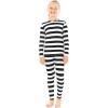 image:imageSTRETCH IS COMFORT Girls 2 Piece Hoodie Short Sleeve Long Sleeve Crew Neck Top and Leggings Set Kids Thermals Underwear SetBlack White Stripes