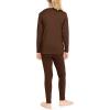 image:imageSTRETCH IS COMFORT Girls 2 Piece Hoodie Short Sleeve Long Sleeve Crew Neck Top and Leggings Set Kids Thermals Underwear SetBrown