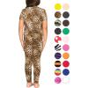 image:imageSTRETCH IS COMFORT Girls 2 Piece Hoodie Short Sleeve Long Sleeve Crew Neck Top and Leggings Set Kids Thermals Underwear SetBrown Cheetah