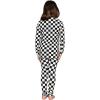 image:imageSTRETCH IS COMFORT Girls 2 Piece Hoodie Short Sleeve Long Sleeve Crew Neck Top and Leggings Set Kids Thermals Underwear SetCheckered Black and White