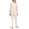 image:imageSTRETCH IS COMFORT Girls 2 Piece Hoodie Short Sleeve Long Sleeve Crew Neck Top and Leggings Set Kids Thermals Underwear SetCream