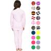 image:imageSTRETCH IS COMFORT Girls 2 Piece Hoodie Short Sleeve Long Sleeve Crew Neck Top and Leggings Set Kids Thermals Underwear SetGingham Pink