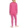 image:imageSTRETCH IS COMFORT Girls 2 Piece Hoodie Short Sleeve Long Sleeve Crew Neck Top and Leggings Set Kids Thermals Underwear SetHot Pink