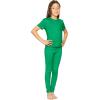 image:imageSTRETCH IS COMFORT Girls 2 Piece Hoodie Short Sleeve Long Sleeve Crew Neck Top and Leggings Set Kids Thermals Underwear SetKelly Green