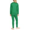 image:imageSTRETCH IS COMFORT Girls 2 Piece Hoodie Short Sleeve Long Sleeve Crew Neck Top and Leggings Set Kids Thermals Underwear SetKelly Green