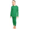image:imageSTRETCH IS COMFORT Girls 2 Piece Hoodie Short Sleeve Long Sleeve Crew Neck Top and Leggings Set Kids Thermals Underwear SetKelly Green