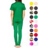 image:imageSTRETCH IS COMFORT Girls 2 Piece Hoodie Short Sleeve Long Sleeve Crew Neck Top and Leggings Set Kids Thermals Underwear SetKelly Green