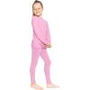 image:imageSTRETCH IS COMFORT Girls 2 Piece Hoodie Short Sleeve Long Sleeve Crew Neck Top and Leggings Set Kids Thermals Underwear SetLight Pink
