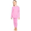 image:imageSTRETCH IS COMFORT Girls 2 Piece Hoodie Short Sleeve Long Sleeve Crew Neck Top and Leggings Set Kids Thermals Underwear SetLight Pink