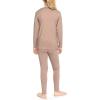 image:imageSTRETCH IS COMFORT Girls 2 Piece Hoodie Short Sleeve Long Sleeve Crew Neck Top and Leggings Set Kids Thermals Underwear SetMocha