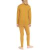 image:imageSTRETCH IS COMFORT Girls 2 Piece Hoodie Short Sleeve Long Sleeve Crew Neck Top and Leggings Set Kids Thermals Underwear SetMustard Yellow