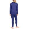 image:imageSTRETCH IS COMFORT Girls 2 Piece Hoodie Short Sleeve Long Sleeve Crew Neck Top and Leggings Set Kids Thermals Underwear SetNavy Blue