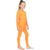 image:imageSTRETCH IS COMFORT Girls 2 Piece Hoodie Short Sleeve Long Sleeve Crew Neck Top and Leggings Set Kids Thermals Underwear SetNeon Orange
