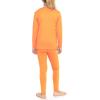 image:imageSTRETCH IS COMFORT Girls 2 Piece Hoodie Short Sleeve Long Sleeve Crew Neck Top and Leggings Set Kids Thermals Underwear SetNeon Orange