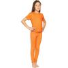 image:imageSTRETCH IS COMFORT Girls 2 Piece Hoodie Short Sleeve Long Sleeve Crew Neck Top and Leggings Set Kids Thermals Underwear SetOrange