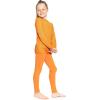 image:imageSTRETCH IS COMFORT Girls 2 Piece Hoodie Short Sleeve Long Sleeve Crew Neck Top and Leggings Set Kids Thermals Underwear SetOrange