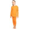 image:imageSTRETCH IS COMFORT Girls 2 Piece Hoodie Short Sleeve Long Sleeve Crew Neck Top and Leggings Set Kids Thermals Underwear SetOrange