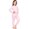 image:imageSTRETCH IS COMFORT Girls 2 Piece Hoodie Short Sleeve Long Sleeve Crew Neck Top and Leggings Set Kids Thermals Underwear SetPink Daisies