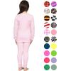 image:imageSTRETCH IS COMFORT Girls 2 Piece Hoodie Short Sleeve Long Sleeve Crew Neck Top and Leggings Set Kids Thermals Underwear SetPink Daisies
