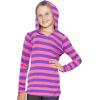 image:imageSTRETCH IS COMFORT Girls 2 Piece Hoodie Short Sleeve Long Sleeve Crew Neck Top and Leggings Set Kids Thermals Underwear SetPink Purple Stripes